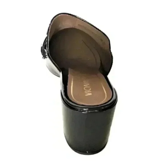 Vionic Plaza Annabel Mules Shoes Women 9.5 Black Patent Leather Block Heel NEW - Picture 4 of 7